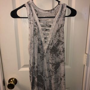 White & Gray camo tank top